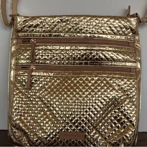VERA BRADLEY ROSE GOLD METALLIC CROSSBODY PURSE BAG